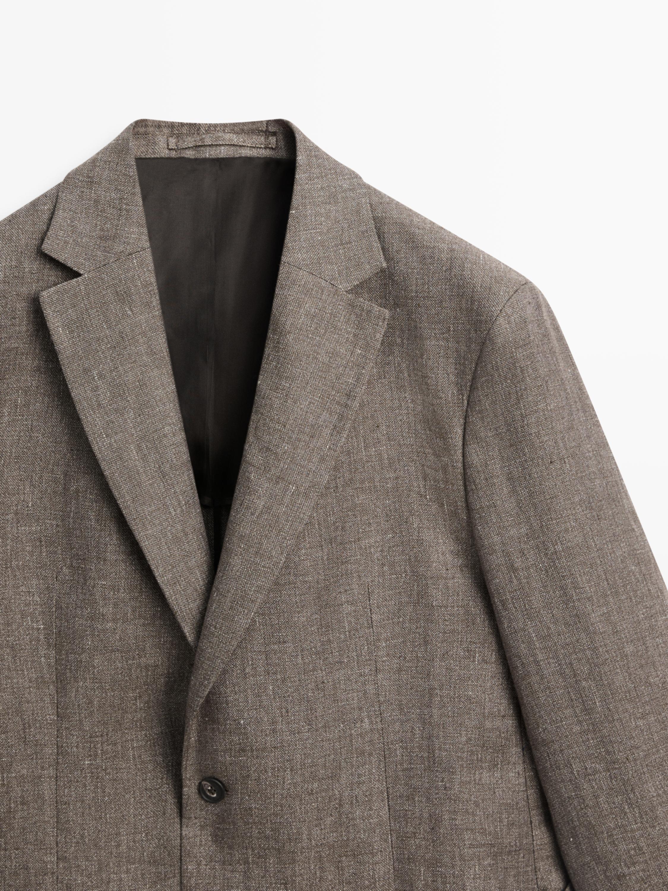 100% linen tailored marl blazer